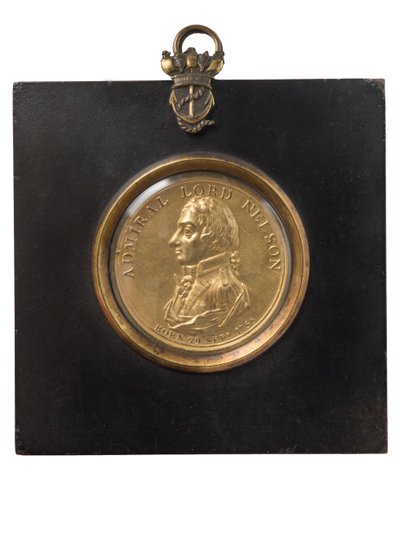 एडमिरल लॉर्ड नेल्सन की पोर्ट्रेट पट्टिका, c.1805 (कांस्य गिल्ट) द्वारा पीटर व्योन