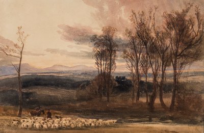 विंटर्स डस्क, c.1830 (कागज पर wc) द्वारा पीटर डी विंट