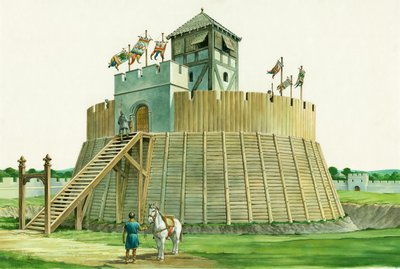 ब्रैम्बर कैसल, वेस्ट ससेक्स में नॉर्मन लुकआउट टॉवर, c1995-c2009 द्वारा फिलिप कॉर्क