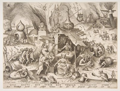 एवरिस अवारिटिया श्रृंखला द सेवेन डेडली सिंस, 1558। द्वारा फिलिप गाले