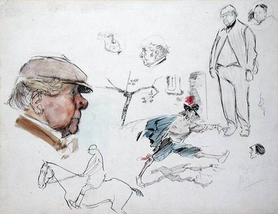 अध्ययन, c.1894 (कागज पर कलम और स्याही और पानी के रंग का) द्वारा फिलिप विलियम मे
