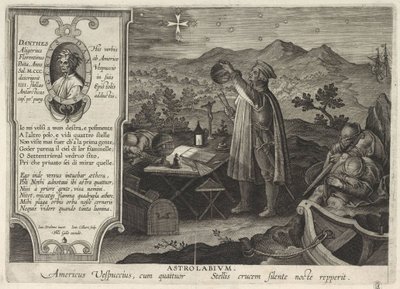 अमेरिगो वेस्पुसी ने एक एस्ट्रोलाबे यूएसए रेटेक्टियो, 1591 के साथ दक्षिणी क्रॉस तारामंडल को खोजा द्वारा फिलिप गाले
