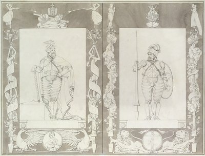 शारलेमेन (742-814) और हीमोन, 1804-5 (कलम, स्याही और कागज पर धो) द्वारा फिलिप ओटो रन