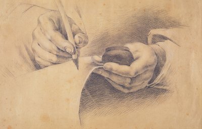 आरेखण हाथ, 1798 (काले चाक भूरे रंग के कागज के साथ ऊंचा हो गया) द्वारा फिलिप ओटो रन