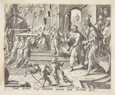 दानिय्येल द्वारा बेल के याजकों की धोखाधड़ी का खुलासा द्वारा Maarten van Heemskerck