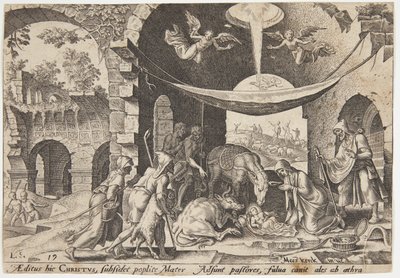 चरवाहों की आराधना द्वारा Maarten van Heemskerck