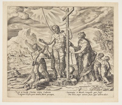 मेहनती कार्यकर्ता मृत्यु के बाद मसीह के साथ एकजुट हो गया द्वारा Maarten van Heemskerck