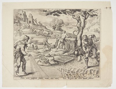 खेतों में काम करते लोग द्वारा Maarten van Heemskerck
