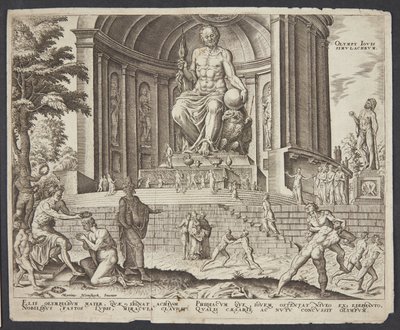 ओलंपिया में बृहस्पति की मूर्ति द्वारा Maarten van Heemskerck