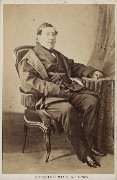 संगीतकार गियोचिनो एंटोनियो रॉसिनी का पोर्ट्रेट 1792-1868, सीए 1860। द्वारा फोटो स्टूडियो मेयर और पियर्सन।