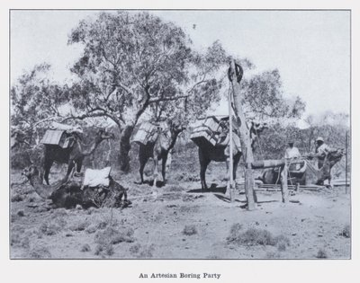 एक आर्टेसियन बोरिंग पार्टी (बी/डब्ल्यू फोटो) द्वारा फोटोग्राफर ऑस्ट्रेलियाई