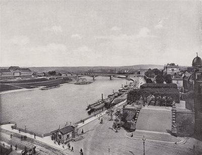 Bruhl'sche Terrasse और Elbquai (b/w फोटो) द्वारा फ़ोटोग्राफ़र जर्मन