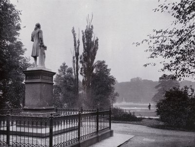 लीपज़िग: गेलर्ट स्मारक के साथ रोसेंटल भाग (बी / डब्ल्यू फोटो) द्वारा फ़ोटोग्राफ़र जर्मन