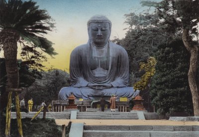 जापान, c.1912: कामाकुरा में सबसे बेहतरीन Daibutsu, या ग्रेट बुद्धा 1252 ऊंचाई 49 फीट और 7 इंच से, योकोहामा से ट्रेन द्वारा 50 मिनट (फोटो) द्वारा फोटोग्राफर जापानी