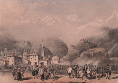 सुसा, पीडमोंटे में फ्रांसीसी सैनिकों का बिवौक द्वारा ब्लेज़ निकोलस ले सुयूर