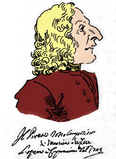 एंटोनियो विवाल्डी (1678 - 1741), पियरे लियोन गेज़ी द्वारा कार्टून (1674 - 1755) द्वारा पियर लियोन घेजी