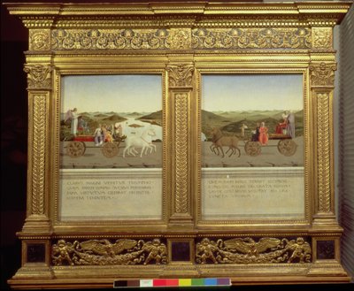 ड्यूक फेडरिको दा मोंटेफेल्ट्रो (1422-82) और बतिस्ता सफोर्जा की विजय, c.1465 (पैनल पर तापमान) द्वारा पिएरो डेला फ्रांसेस्का