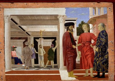 1444-50 ईसा मसीह का ध्वजवाहक (लकड़ी पर तेल और तड़का) द्वारा Piero della Francesca