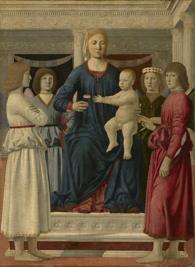 वर्जिन और चाइल्ड फोर एंजल्स के साथ, c.1460-70 द्वारा पिएरो डेला फ्रांसेस्का