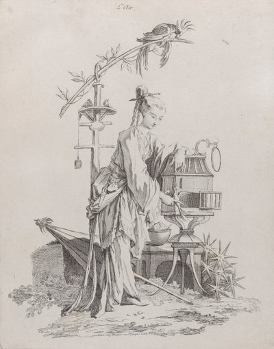 वायु, चार तत्वों से, 1738-49। द्वारा पियरे अलेक्जेंड्रे अवेलिन