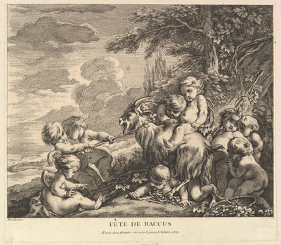 Bacchus की दावत, ca. 1738। द्वारा पियरे अलेक्जेंड्रे अवेलिन