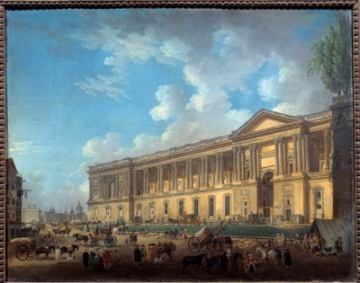 नव degagee लौवर का उपनिवेश। पेरिस का दृश्य। पियरे डेमाची द्वारा पेंटिंग (1723-1807) द्वारा पियरे एंटोनी डिमाची