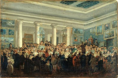 चित्रों की सार्वजनिक बिक्री, सी। 1785. द्वारा पियरे एंटोनी डिमाची