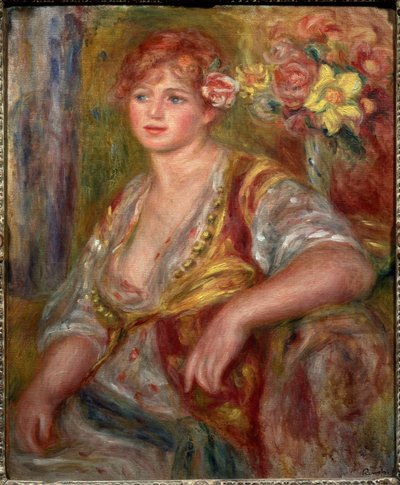 गुलाब के साथ गोरा (एंड्री मेडेलीन हेशलिंग का पोर्ट्रेट), लगभग 1915 (कैनवास पर तेल) द्वारा पियरे अगस्टे रेनॉयर