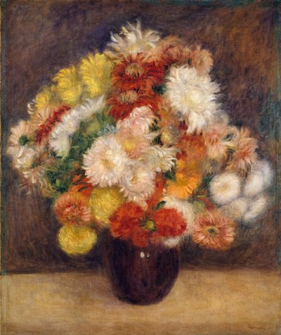 गुलदाउदी का गुलदस्ता, 1881 द्वारा Pierre Auguste Renoir