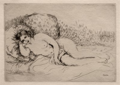 नग्न स्त्री लेटी हुई। द्वारा Pierre Auguste Renoir