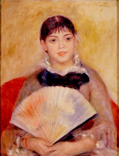 एक फैन के साथ लड़की द्वारा Pierre Auguste Renoir