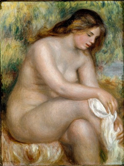 बैठे बैठे (उसके पैर को पोंछते हुए) द्वारा Pierre Auguste Renoir