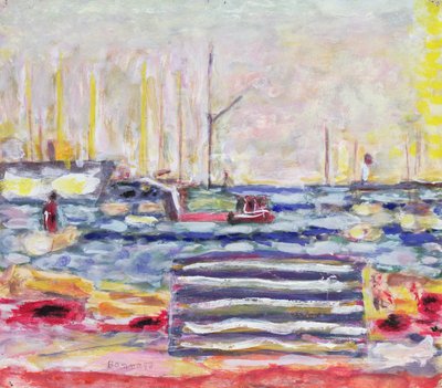 नॉर्मंडी में एक पोर्ट, c.1930 (कागज पर gouache और wc) द्वारा पियरे बोनार्ड