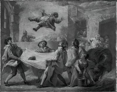 सांचो पांजा एक कंबल में फेंका जा रहा है, 172324। द्वारा पियरे चार्ल्स ट्रेमोलिएरेस