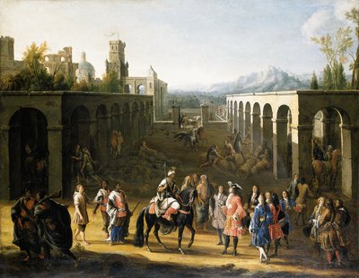 19 जून 1693 को मोरक्को के सुल्तान मौले इस्माईल द्वारा फ्रांस के राजा लुइस XIV के राजदूत फ्रांकोइस पिदौ डी सैंट ओलोन का स्वागत। द्वारा पियरे डेनिस मार्टिन