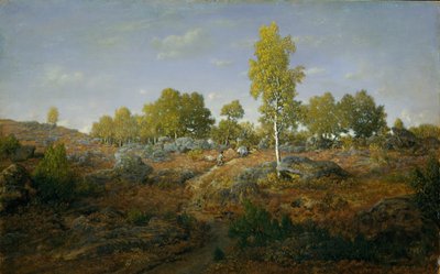 चट्टानों के बीच एक पथ, c.1861 (लकड़ी पर तेल) द्वारा पियरे इटियेन थियोडोर रूसो