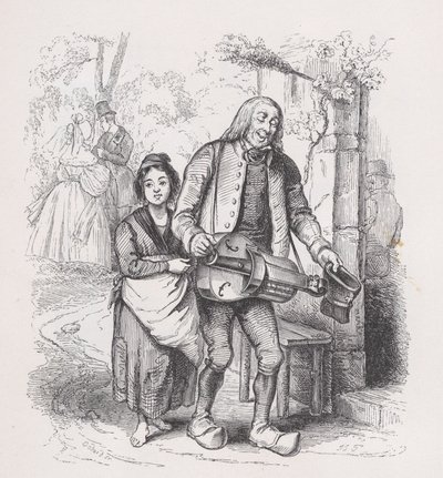 द कम्प्लीट वर्क्स ऑफ बेयरेंजर से द ब्लाइंड मैन ऑफ बैगनोलेट, 1836। द्वारा पियरे फ्रेंकोइस गोडार्ड