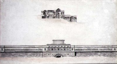 नव-शास्त्रीय महल के लिए डिज़ाइन द्वारा पियरे फ्रेंकोइस लियोनार्ड फोंटेन
