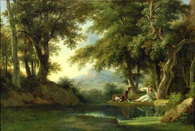 नार्सिसस अपने प्रतिबिंब को स्वीकार करते हुए द्वारा Pierre Henri de Valenciennes