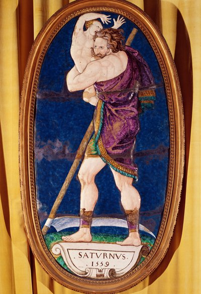 चेटो डी मैड्रिड, 1559 (चित्रित तामचीनी) से शनि को दर्शाती पट्टिका द्वारा पियरे I कोर्टेयस