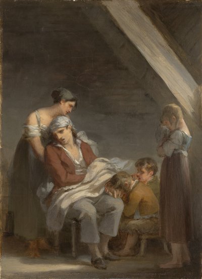 अ फैमिली इन डिसोलेशन (ए ग्रॉफ-स्ट्रिकेन फैमिली), 1821 द्वारा पियरे पॉल प्रूडन