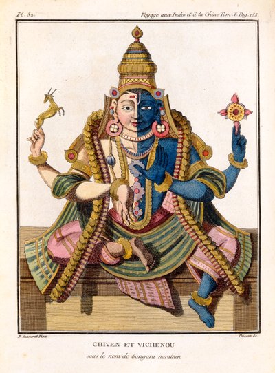 पियरे सोनारत द्वारा &39;जर्नी टू इंडिया एंड चाइना&39; से हरि-हारा, 1782 में प्रकाशित हुआ। द्वारा पियरे सोनारत