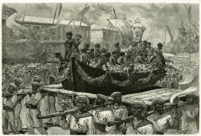 सभी संतों की पूर्व संध्या पर सिरियो का जुलूस, धार्मिक और लोकप्रिय, वर्जिन की छवि को पूरे शहर में एक जहाज के डोंगी पर ले जाया जाता है जो 1793 में गायब हो गया था, जिसे बचे लोगों ने चमत्कारी वर्जिन के पूर्व-वोट की पेशकश की थी। द्वारा उत्कीर्णन द्वारा पियरे विग्नल