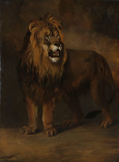राजा लुई नेपोलियन के चिड़ियाघर से एक शेर, 1808 द्वारा Pieter Gerardus van Os
