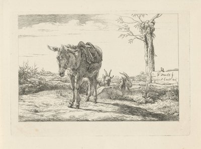 एक गधा और दो बकरियां द्वारा Pieter Gerardus van Os