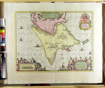 तबूला मैगेलानिका, क्वाटिएरे डेल फुएगो, क्लेज़ जंज़ द्वारा द न्यू एंड द ग्रेट इलुमिनेन्ट मशाल से प्लेट 18 एम्स्टर्डम में प्रकाशित वोगहट (fl.1680-96), 1683 (हाथ के रंग का उत्कीर्णन) द्वारा पीटर शेंक