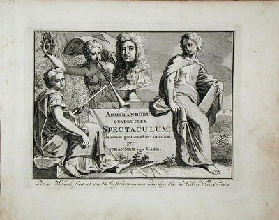 जनवरी वैन कॉल (1656-1703) द्वारा 'एडमिरंडोरम क्वाड्रप्लेक्स स्पेक्ट्रम' से शीर्षक पृष्ठ, 1715 से पहले प्रकाशित (उत्कीर्णन) द्वारा पीटर शेंक