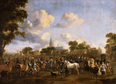वाल्केनबर्ग में घोड़ा मेला, 1675 द्वारा पीटर वूवर्मन या वूवर्मन