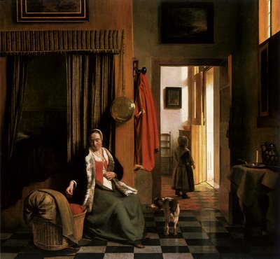 द मदर, c.1661-63 (कैनवास पर तेल) द्वारा Pieter de Hooch
