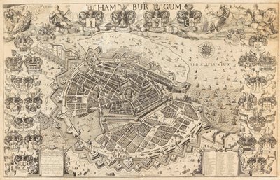 हैम्बर्ग का नक्शा, 1644। द्वारा पीटरसन